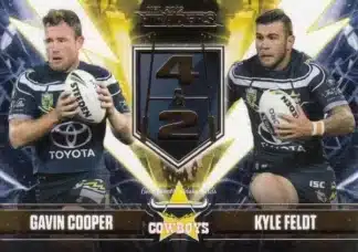 2019 NRL Traders 4 & 2 - FT04 Gavin Cooper & Kyle Feldt North QLD Cowboys
