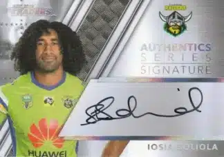 2019 NRL Traders Authentics Signature Series - AS02 Iosia Soliola Canberra Raiders