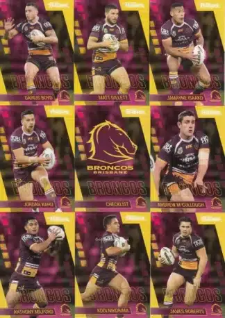 2019 NRL Traders Base Team Set - Brisbane Broncos