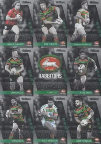 2019 NRL Traders Platinum Parallel Team Set - South Sydney Rabbitohs