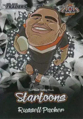 2019 NRL Traders Startoons Black - SBA18 Russell Packer Wests Tigers