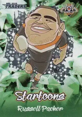 2019 NRL Traders Startoons Green - SG18 Russel Packer Wests Tigers