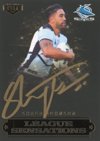 2019 NRL Elite League Sensations Black Signature - LSB04 Shaun Johnson Cronulla Sharks