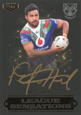 2019 NRL Elite League Sensations Black Signature - LSB15 Peta Hiku Warriors