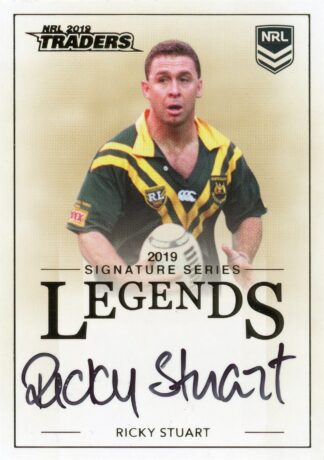 2019 NRL Traders Legends Signature Card - L14 Ricky Stuart Canberra Raiders