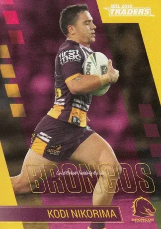 2019 NRL Traders Common Card - Base 008 Kodi Nikorima Brisbane Broncos