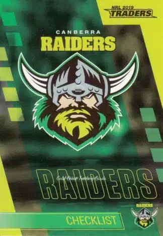 2019 NRL Traders Common Card - Base 011 Checklist Canberra Raiders