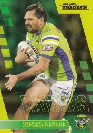2019 NRL Traders Common Card - Base 018 Jordan Rapana Canberra Raiders