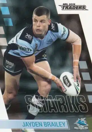 2019 NRL Traders Common Card - Base 032 Jayden Brailey Cronulla Sharks