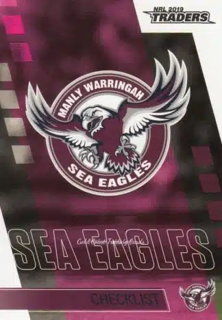 2019 NRL Traders Common Card - Base 051 Checklist Manly Sea Eagles
