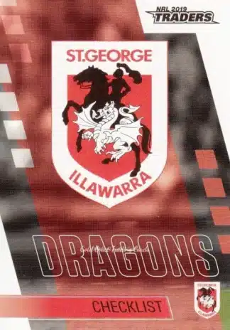 2019 NRL Traders Common Card - Base 121 Checklist St George Dragons