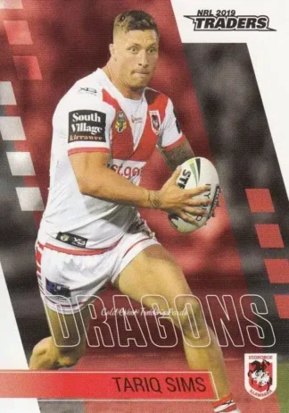 2019 NRL Traders Common Card - Base 128 Tariq Sims St George Dragons