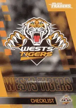 2019 NRL Traders Common Card - Base 151 Checklist Wests Tigers