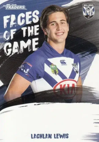 2019 NRL Traders Faces Of The Game - FG09 Lachlan Lewis Canterbury Bulldogs