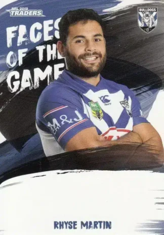 2019 NRL Traders Faces Of The Game - FG11 Rhyse Martin Canterbury Bulldogs