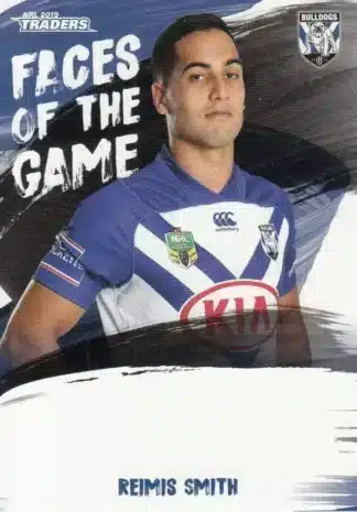 2019 NRL Traders Faces Of The Game - FG12 Reimis Smith Canterbury Bulldogs