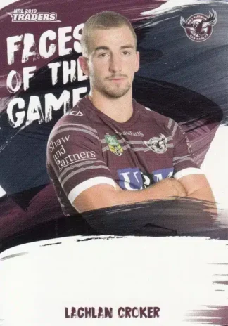 2019 NRL Traders Faces Of The Game - FG21 Lachlan Croker Manly Sea Eagles