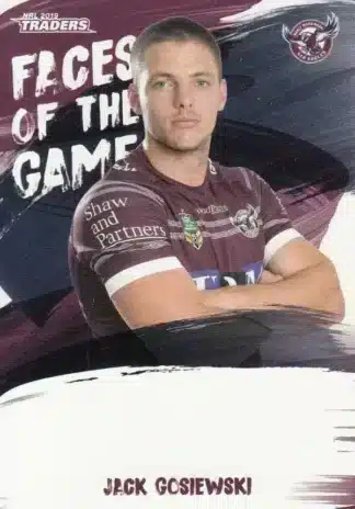 2019 NRL Traders Faces Of The Game - FG23 Jack Gosiewski Manly Sea Eagles