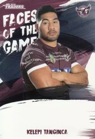 2019 NRL Traders Faces Of The Game - FG24 Kelepi Tanginoa Manly Sea Eagles