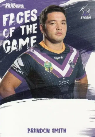2019 NRL Traders Faces Of The Game - FG27 Brandon Smith Melbourne Storm