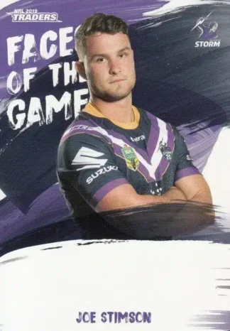 2019 NRL Traders Faces Of The Game - FG28 Joe Stimson Melbourne Storm