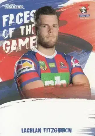 2019 NRL Traders Faces Of The Game - FG30 Lachlan Fitzgibbon Newcastle Knights