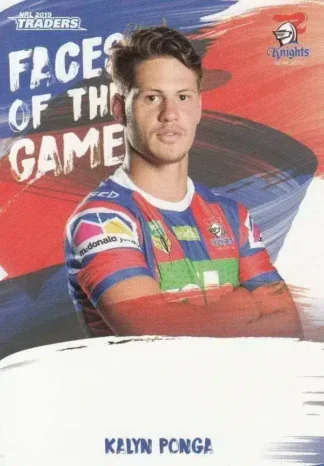 2019 NRL Traders Faces Of The Game - FG31 Kalyn Ponga Newcastle Knights