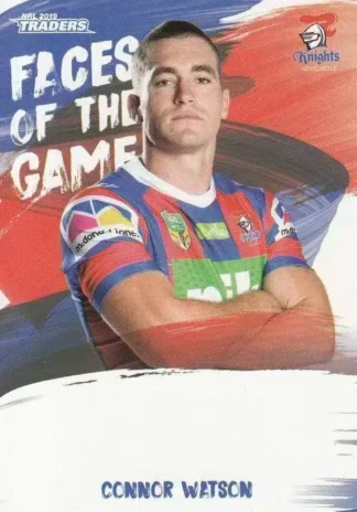 2019 NRL Traders Faces Of The Game - FG32 Connor Watson Newcastle Knights