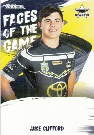 2019 NRL Traders Faces Of The Game - FG34 Jake Clifford North Qld Cowboys