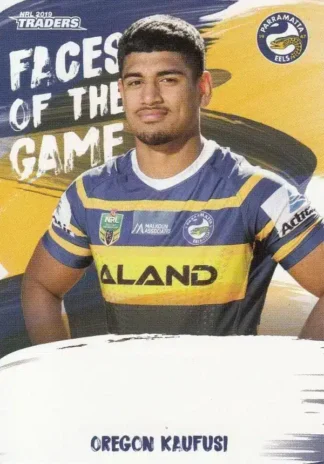 2019 NRL Traders Faces Of The Game - FG37 Oregon Kaufusi Parramatta Eels