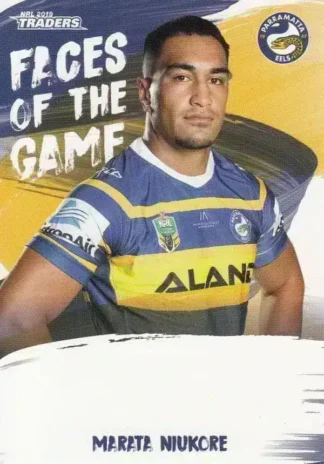 2019 NRL Traders Faces Of The Game - FG39 Marata Niukore Parramatta Eels