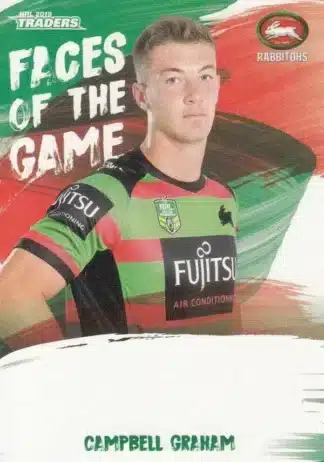 2019 NRL Traders Faces Of The Game - FG47 Campbell Graham South Sydney Rabbitohs