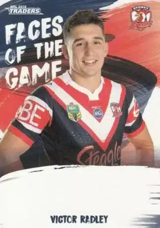 2019 NRL Traders Faces Of The Game - FG55 Victor Radley Sydney Roosters