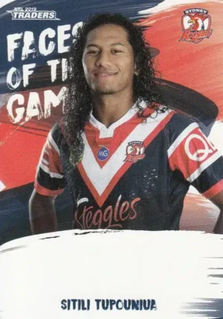 2019 NRL Traders Faces Of The Game - FG56 Sitili Tupouniua Sydney Roosters