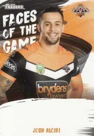 2019 NRL Traders Faces Of The Game - FG61 Josh Aloiai Wests Tigers
