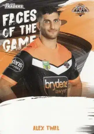 2019 NRL Traders Faces Of The Game - FG64 Alex Twal Wests Tigers