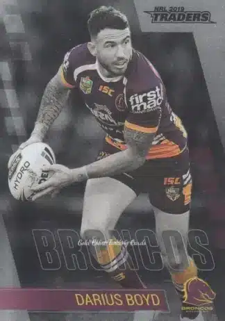2019 NRL Traders Platinum Parallels - PS002 Darius Boyd Brisbane Broncos