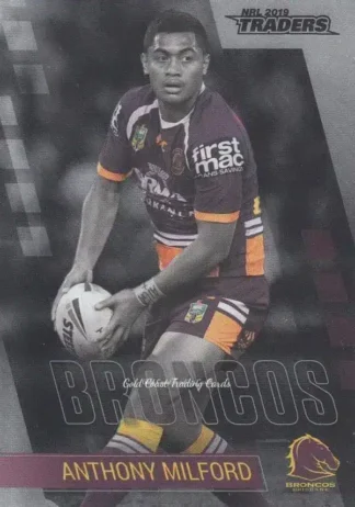 2019 NRL Traders Platinum Parallels - PS007 Anthony Milford Brisbane Broncos
