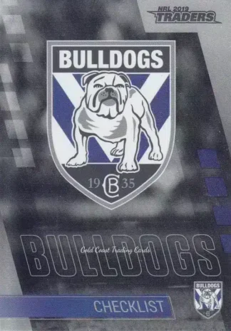 2019 NRL Traders Platinum Parallels - PS021 Checklist Canterbury Bulldogs