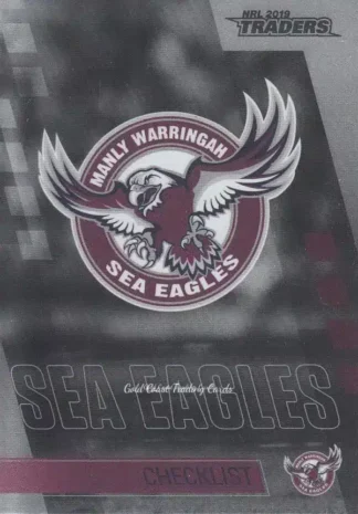 2019 NRL Traders Platinum Parallels - PS051 Checklist Manly Sea Eagles