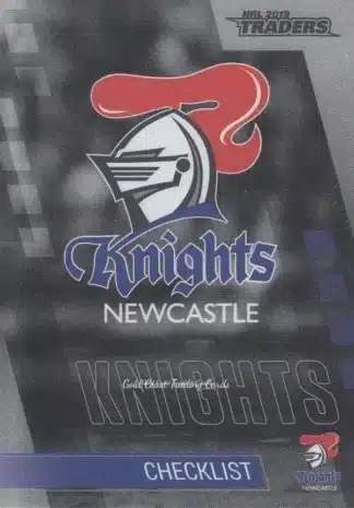 2019 NRL Traders Platinum Parallels - PS071 Checklist Newcastle Knights