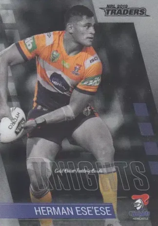 2019 NRL Traders Platinum Parallels - PS073 Herman Ese'ese Newcastle Knights