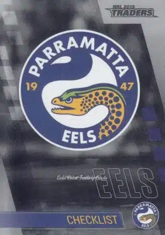 2019 NRL Traders Platinum Parallels - PS091 Checklist Parramatta Eels