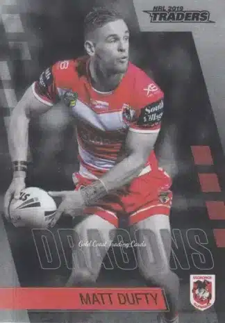 2019 NRL Traders Platinum Parallels - PS123 Matt Dufty St George Dragons