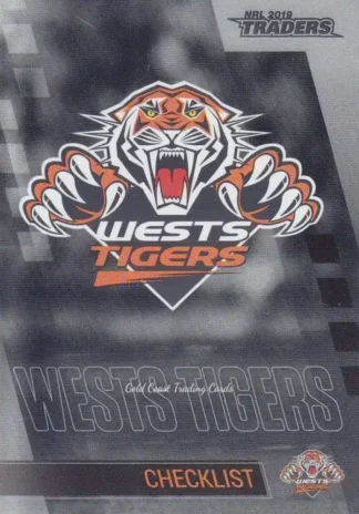 2019 NRL Traders Platinum Parallels - PS151 Checklist Wests Tigers