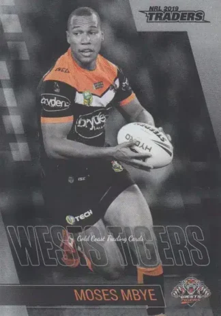 2019 NRL Traders Platinum Parallels - PS156 Moses Mbye Wests Tigers