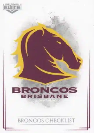 2019 NRL Elite Common Card - Base 001 Logo Checklist Brisbane Broncos