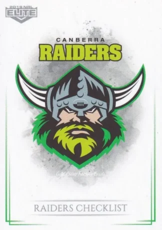 2019 NRL Elite Common Card - Base 010 Logo Checklist Canberra Raiders