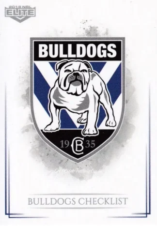 2019 NRL Elite Common Card - Base 019 Logo Checklist Canterbury Bulldogs