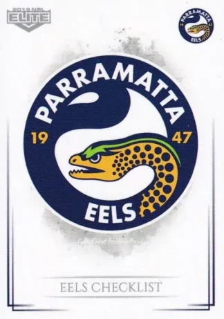 2019 NRL Elite Common Card - Base 082 Logo Checklist Parramatta Eels